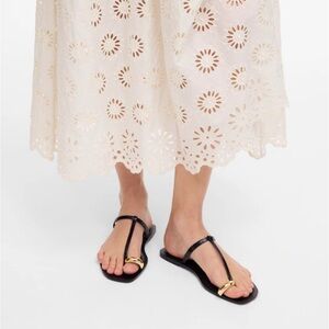 Madewell The Dessa Toe Ring Sandal in True Black Leather NWOB Size 9.5